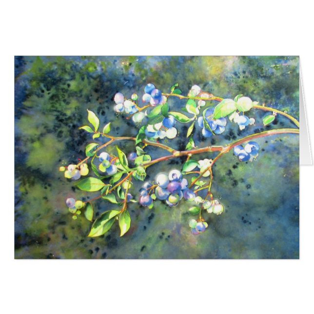 Blueberries, romantic fruit Watercolor painting (Front Horizontal)