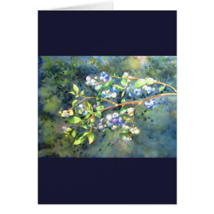 Blueberries, romantic fruit Watercolor painting