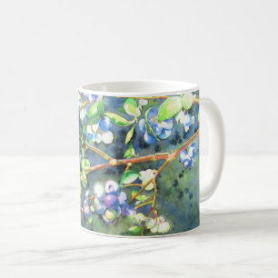 Blueberries, romantic fruit Watercolor painting Coffee Mug