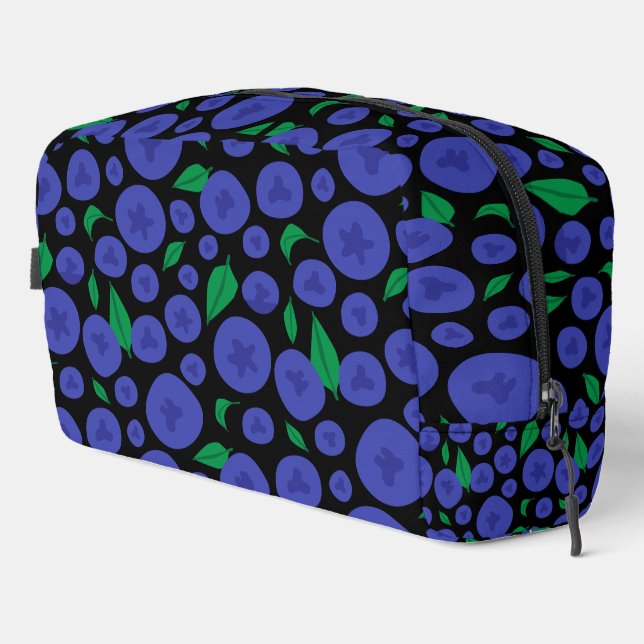 Blueberries Seamless Pattern Dopp Kit (Right Corner)