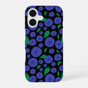 Blueberries Seamless Pattern iPhone 16 Case