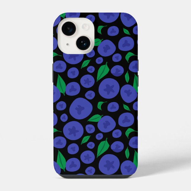 Blueberries Seamless Pattern iPhone Case (Back)