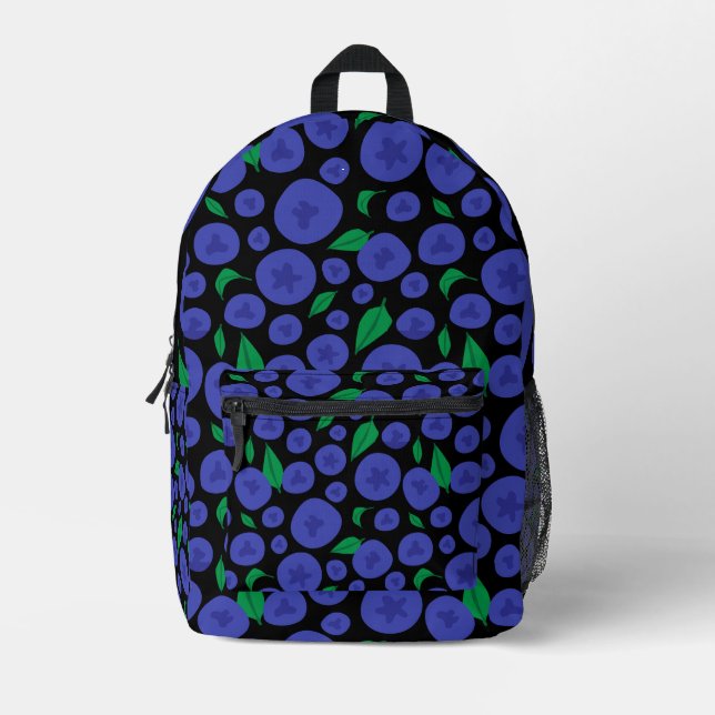 Blueberries Seamless Pattern Printed Backpack (Front)