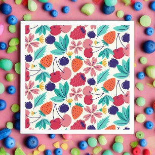 Blueberries Strawberries Berry sweet Birthday  Napkin