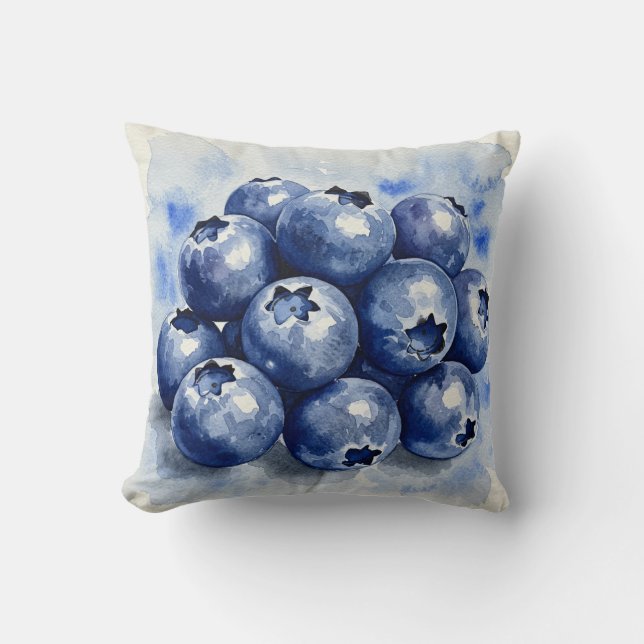 Blueberries Summer Pillow (Front)