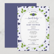 Blueberries Watercolor A Sweet Berry Baby Shower