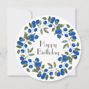 Blueberries Wreath Card