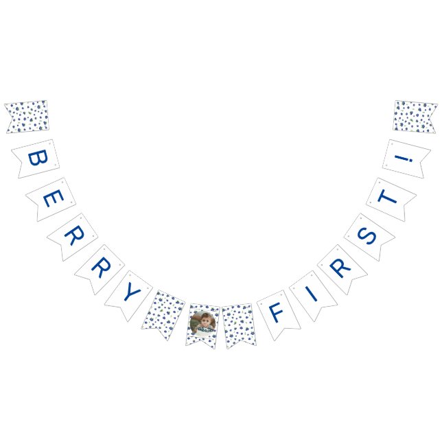 Blueberry 1st Birthday Berry First Photo Bunting (All)