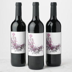 blueberry abstraction wine label