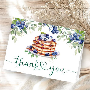 Blueberry Baby Brunch Baby Shower Folded Thank You Card