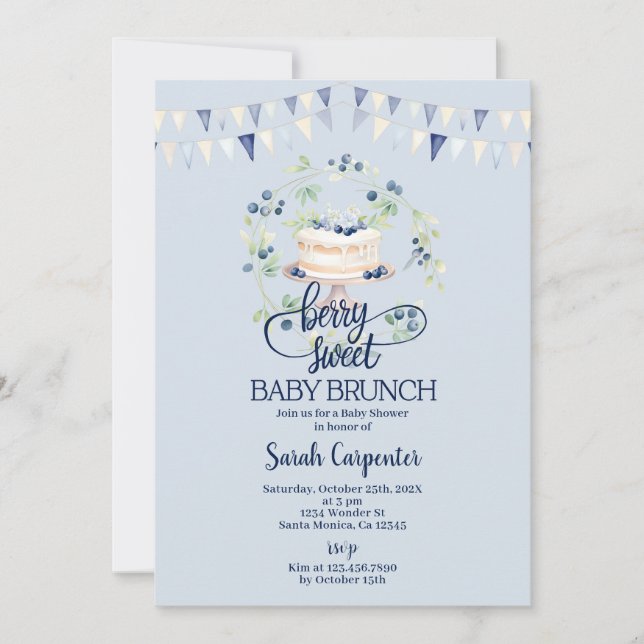 Blueberry Baby Brunch Baby Shower Invitation (Front)