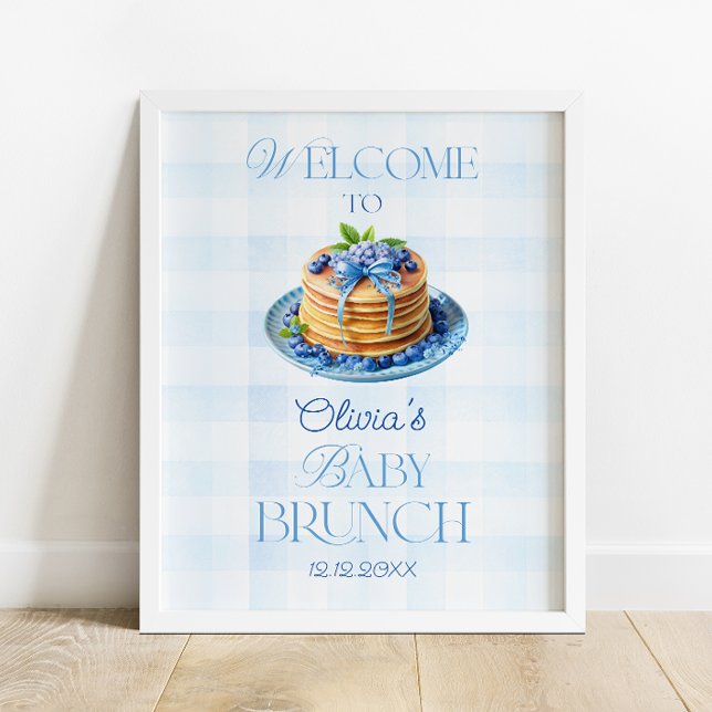 Blueberry Baby Brunch Baby Shower Welcome Poster (Creator Uploaded)