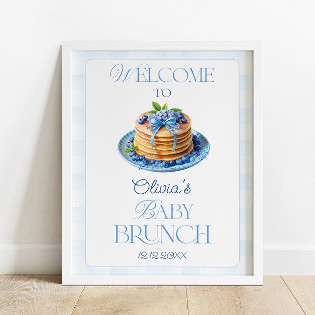 Blueberry Baby Brunch Baby Shower Welcome Poster (Creator Uploaded)