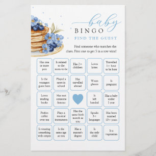 Blueberry Baby Brunch Find the guest Bingo Game