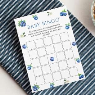 Blueberry Baby Shower Bingo Game Card