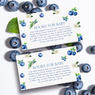 Blueberry Baby Shower Books for Baby Enclosure Card