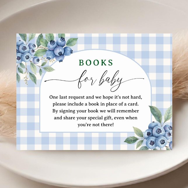 Blueberry Baby Shower Books For Baby Enclosure Card (Creator Uploaded)