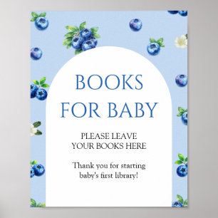 Blueberry Baby Shower Books for Baby Poster
