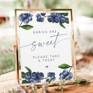 Blueberry Baby Shower Dessert Table Sign