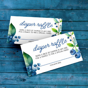 Blueberry Baby Shower Diaper Raffle Enclosure Card