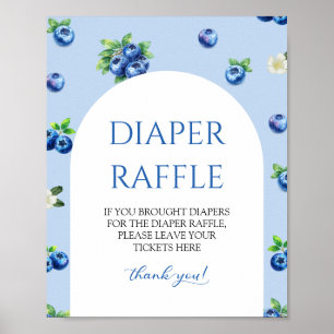 Blueberry Baby Shower Diaper Raffle Poster