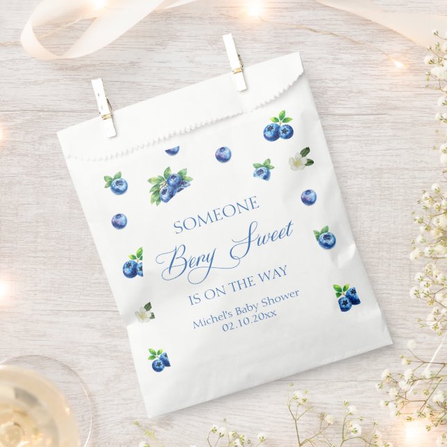 Blueberry Baby Shower  Favour Bag (Clipped)