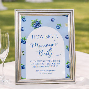 BlueBerry Baby Shower Guess How Big is her Belly Poster
