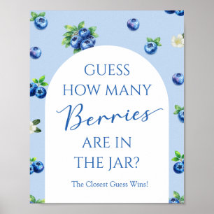 Blueberry Baby Shower Guess How Many Berries Game Poster