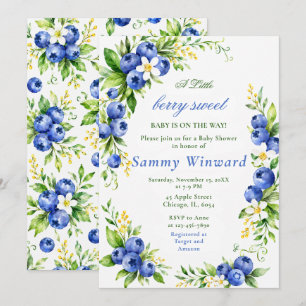 Blueberry Baby Shower Invitation