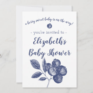 Blueberry Baby Shower Invitation