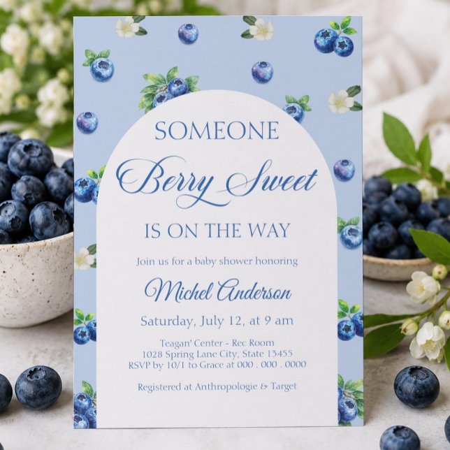 Blueberry Baby Shower Invitation (Creator Uploaded)