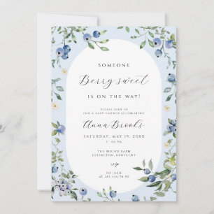 Blueberry  Baby Shower Invitation   Berry Sweet