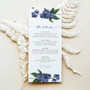 Blueberry Baby Shower Menu Card
