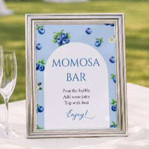 Blueberry Baby Shower Momosa Bar Poster