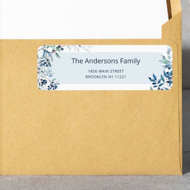 Blueberry Baby Shower Return Address Label (Creator Uploaded)