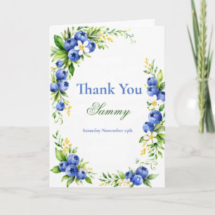 Blueberry Baby Shower Thank You Card