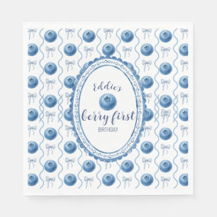 Blueberry Baby's Berry First 1st Birthday Party Napkin