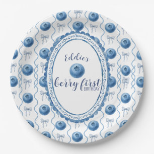 Blueberry Baby's Berry First 1st Birthday Party Paper Plate