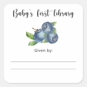 Blueberry - baby's first library square sticker