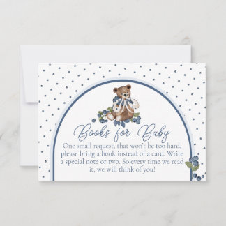 Blueberry Bear Baby Boy Shower Book Request Invitation