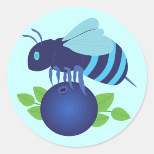 Blueberry Bee Classic Round Sticker