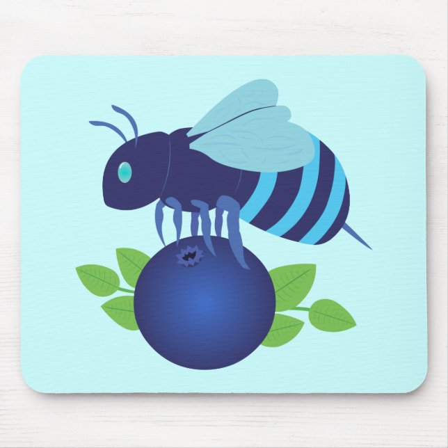 Blueberry Bee Mouse Pad (Front)