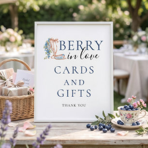 Blueberry Berry In Love Cards Gifts Bridal Shower Poster