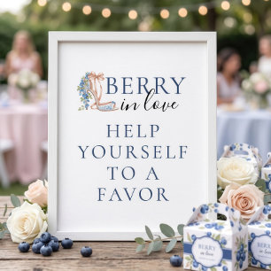 Blueberry Berry In Love Favour Gifts Bridal Shower Poster