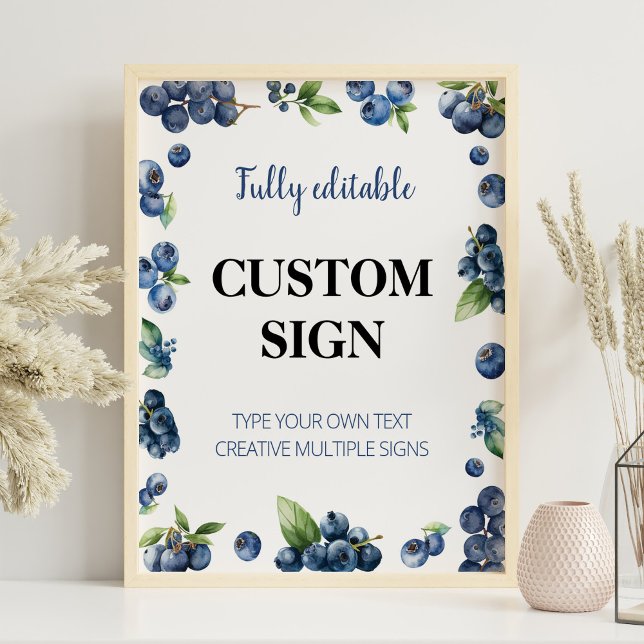 Blueberry Berry Sweet 1st Birthday Custom Sign (Creator Uploaded)