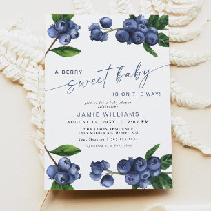 Blueberry Berry Sweet Baby Baby Shower Invitation