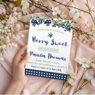 Blueberry, Berry Sweet Baby Shower Invitation