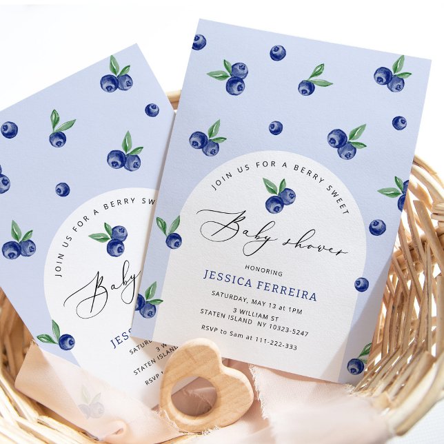 Blueberry Berry sweet baby shower Invitation (Creator Uploaded)