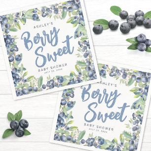 Blueberry Berry Sweet Baby Shower Napkin