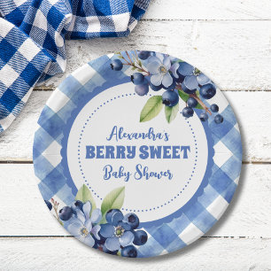 Blueberry Berry Sweet Baby Shower Paper Plate